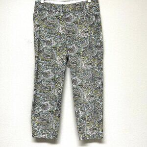 Ann Taylor Carnegie Crop Pants Stretch Paisley Floral 4 Multicolor Casual Boho